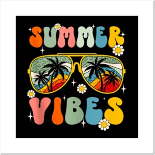 Summer Vibes Retro Glasses Posters and Art